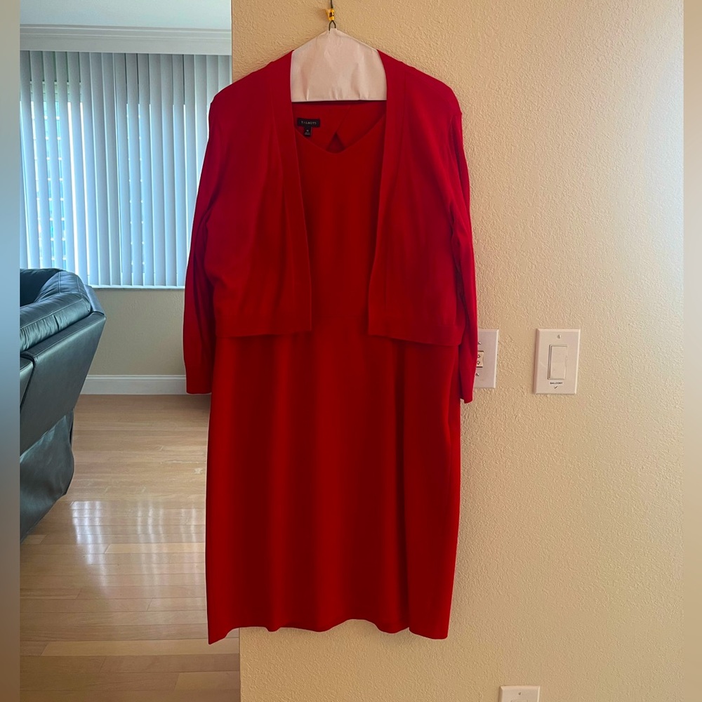 Christmas Party, Here You Go!  True Red Talbots Sheath with Matching XL Shrug.